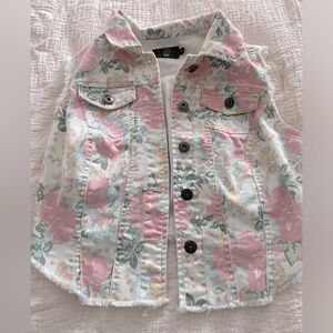 Ci Sono size S floral denim vest